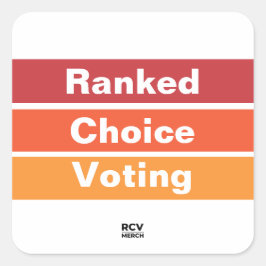 Ranked Choice Voting 3 Stripes Fyrkantigt Klistermärke