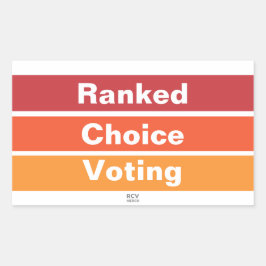 Ranked Choice Voting 3 Stripes Rektangulärt Klistermärke