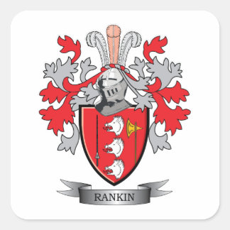 Rankin Family Crest Jackar om Arm Fyrkantigt Klistermärke