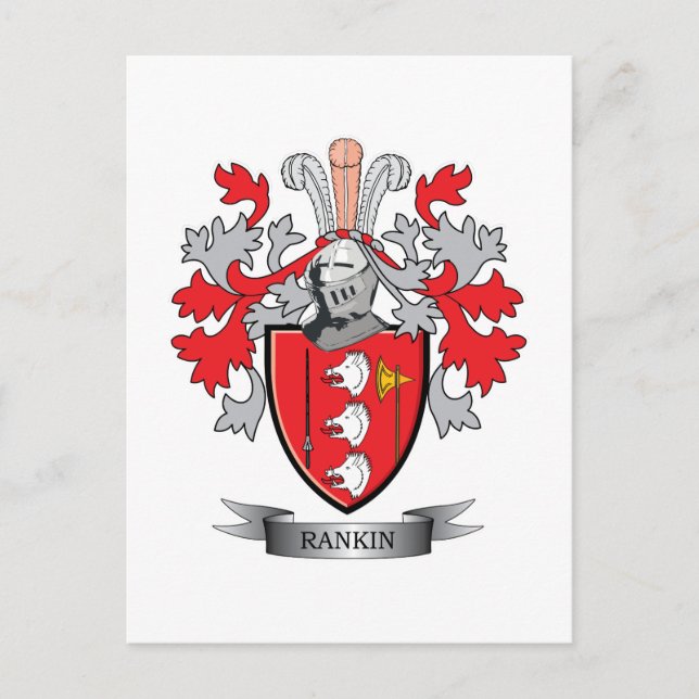 Rankin Family Crest Jackar om Arm Vykort (Framsida)