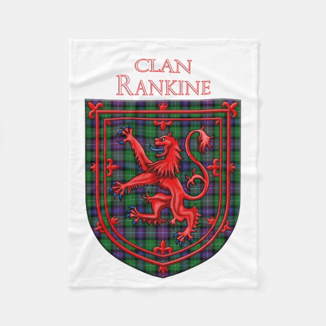 Rankine Tartan Scottish Play Lejon Rampant Fleecefilt (Framsidan)