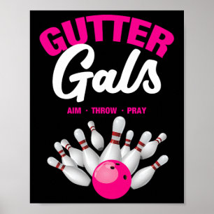 Ränn Girls Roliga Bowlingslag Namn Kvinnor Flickor Poster