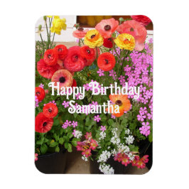 Rannunculus Vår Blommor Blommigt Birthag Magnet