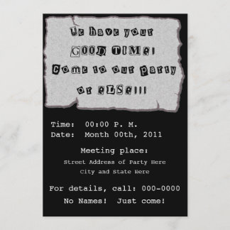 Ransomen noterar för party inbjudningar