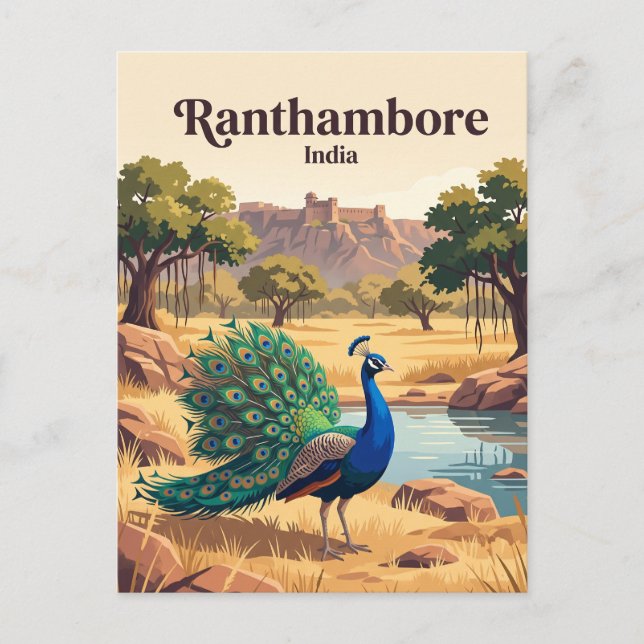 Ranthambore nationalpark Indien Vykort (Framsida)