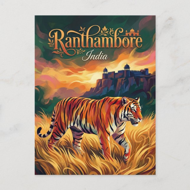 Ranthambore nationalpark Indien Vykort (Framsida)