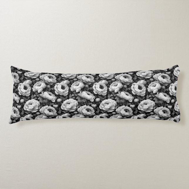 Ranunculus Blommig Modernt Farmhouse Modernt Golv Kroppskudde (Framsidan)