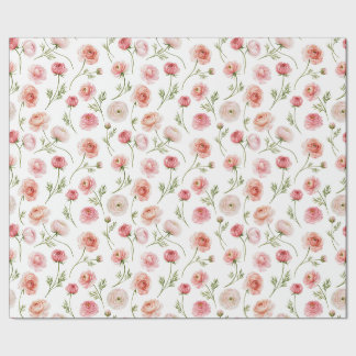 Ranunculus blommönster presentpapper