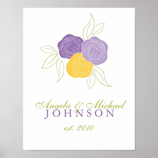 Ranunculus Bouquet Bröllop Poster (Framsidan)