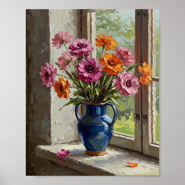 Ranunculus Bouquet | Impressionist Still Life Poster (Framsidan)