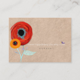 Ranunculus boutonniere Designer Visitkort