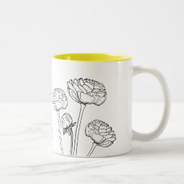 Ranunculus Flower Teckning Gardener Mugg