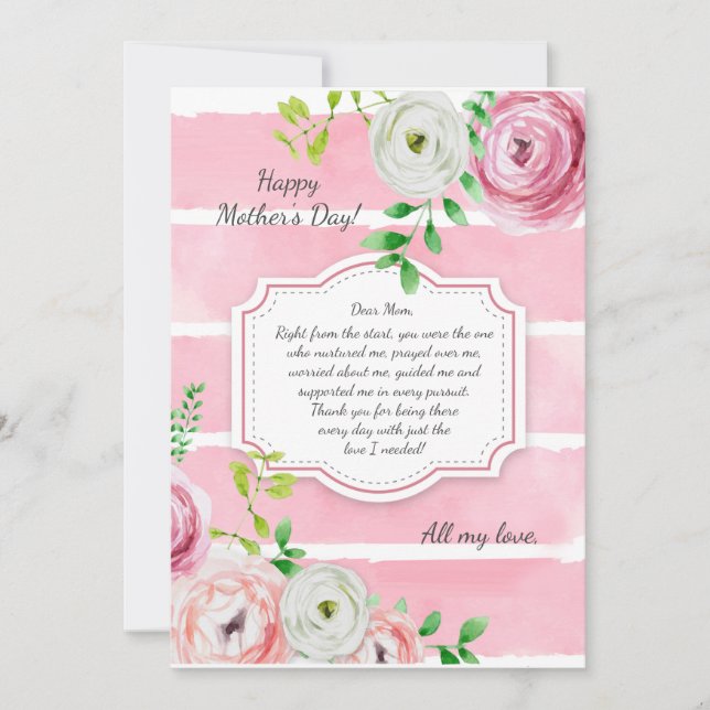 Ranunculus Flowers Mors dag Card Inbjudningar (Framsida)