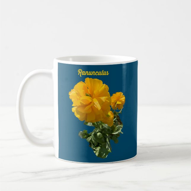 Ranunculus Gult Flower  Kaffemugg (Vänster)