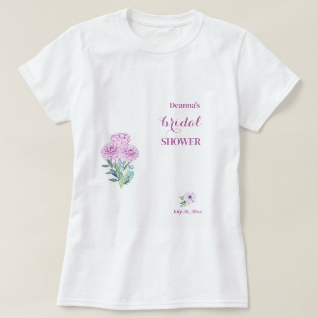 Ranunculus Helt Anpassningsbar Bröllopsdusch  T Shirt (Design framsida)