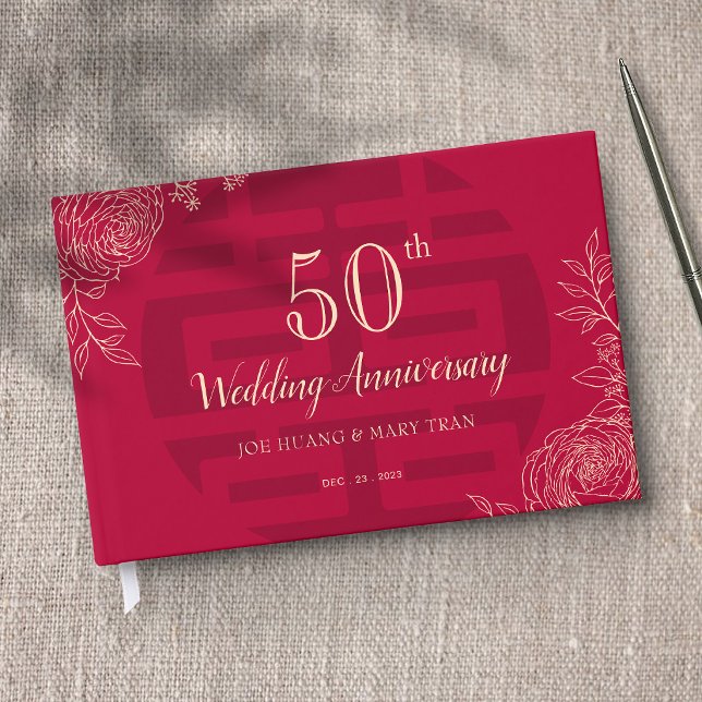 Ranunculus kinesisk Bröllop-årsdag Gästböcker (Skapare uppladdad)