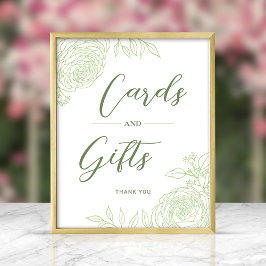 Ranunculus Line Art Gifts & Cards Sign Poster