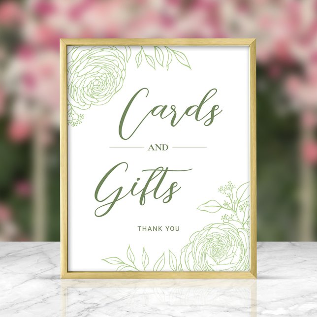Ranunculus Line Art Gifts & Cards Sign Poster (Skapare uppladdad)