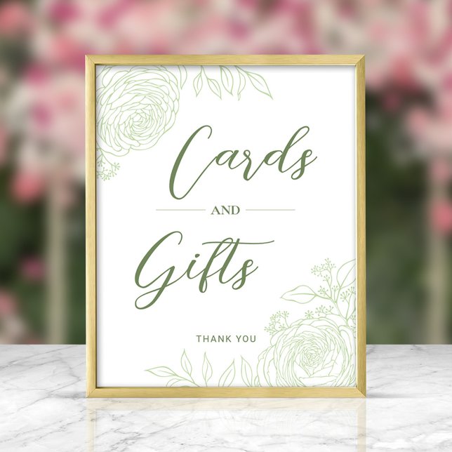 Ranunculus Line Art Gifts & Cards Sign Poster (Skapare uppladdad)