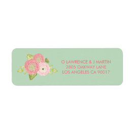 Ranunculus Mint Blommigt Blooms Returadress Etikett