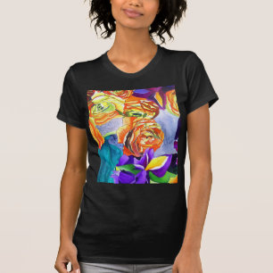 Ranunculus och Iris vattenfärgsart T-shirt