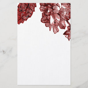 Ranunculus Ro Burgundy Modern Bröllop Brevpapper