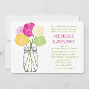 Ranunculus Ro Lime Fuchsia Gult Mason Burk Inbjudningar