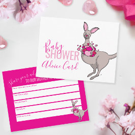 Råokort för babydusch för Cute Kangaroo hjärtpouch Tilläggskort