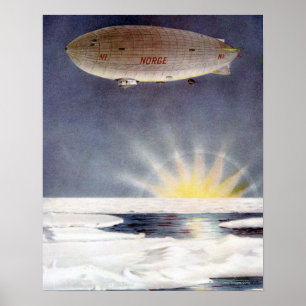 Raold Amundsens luftskepp Norge över Nordpolen Poster