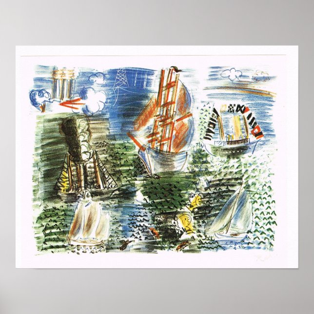 Raoul Dufy 'Boats' Poster (Framsidan)
