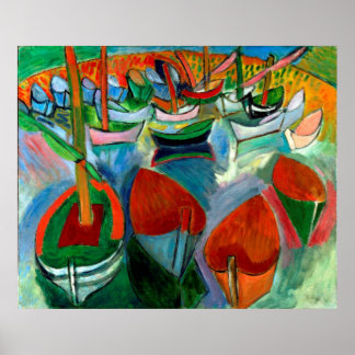 Raoul-Dufy-Boats vid Martigues 1907 Poster
