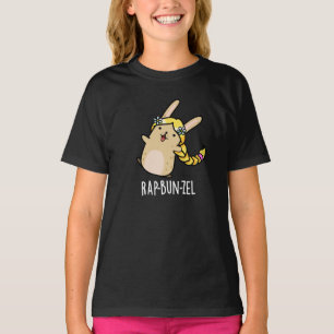 Rap-bun-zel Funny Bunny Pun Mörk BG T Shirt