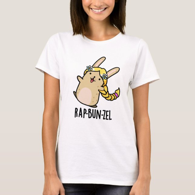Rap-bun-zel Funny Bunny Pun T Shirt (Framsida)