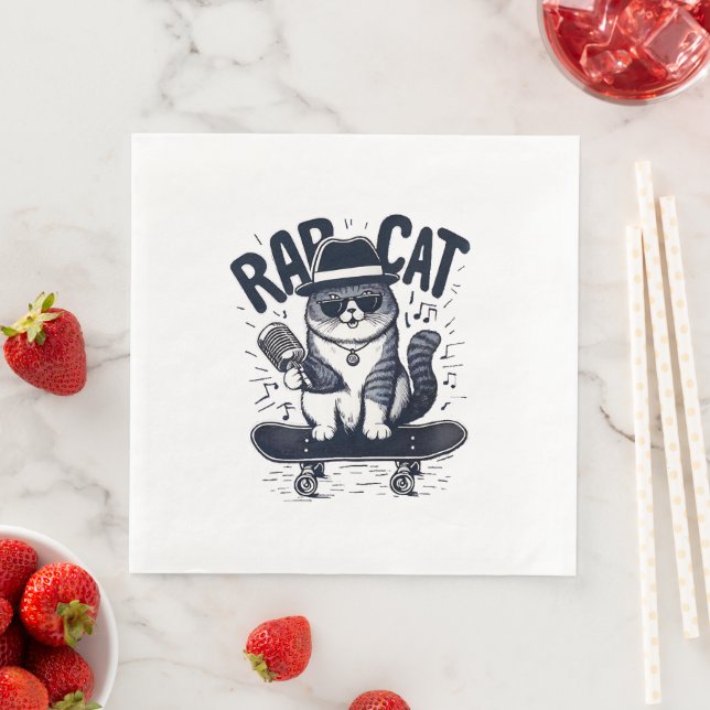 Rap Cat Harmoni Pappersservett (Insitu)