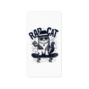 Rap Cat Harmony Adressetikett