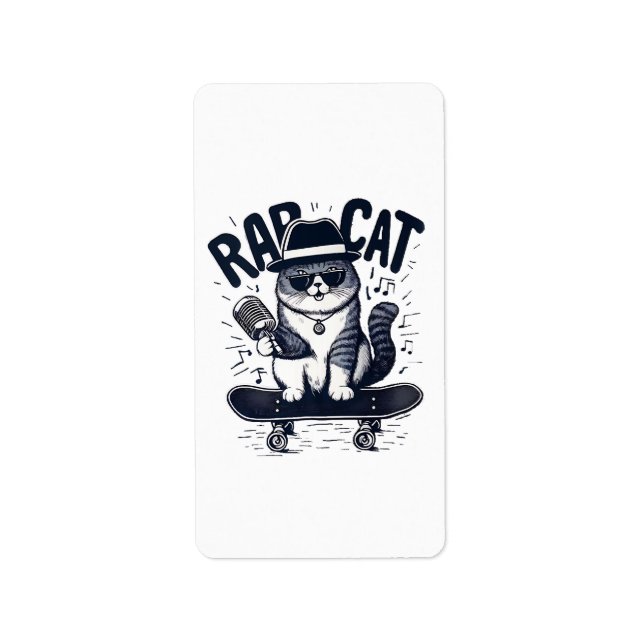 Rap Cat Harmony Adressetikett (Framsidan)