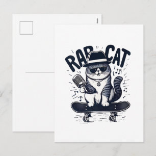 Rap Cat Harmony Helg Vykort