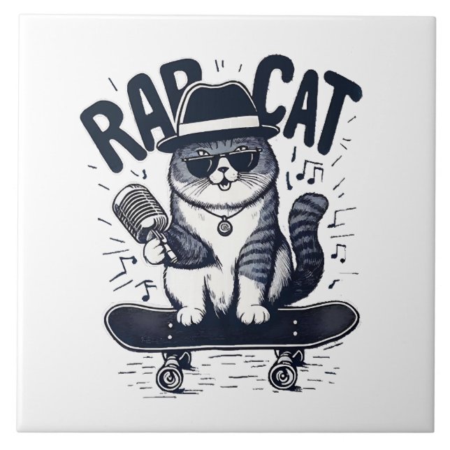 Rap Cat Harmony Kakelplatta (Framsidan)