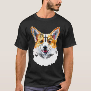 Rap Music Tattoo I Kärlek My Corgi Hund Ansikte T Shirt