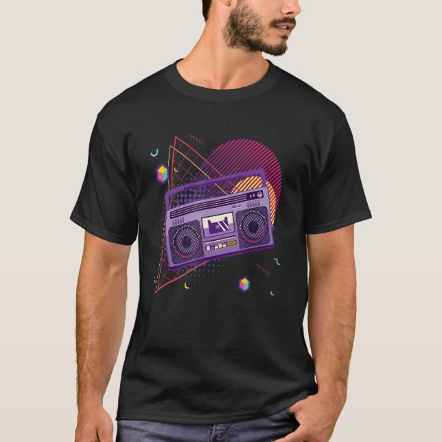 Rap Old school 80-talets 90-talets Boombox T Shirt (Framsida)