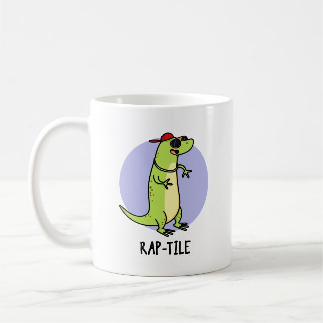 Rap-tile Funny Reptile Lizard Pun Kaffemugg (Vänster)