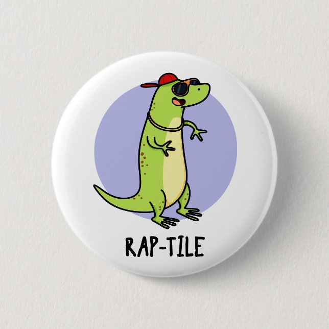 Rap-tile Funny Reptile Lizard Pun Knapp (Framsida)