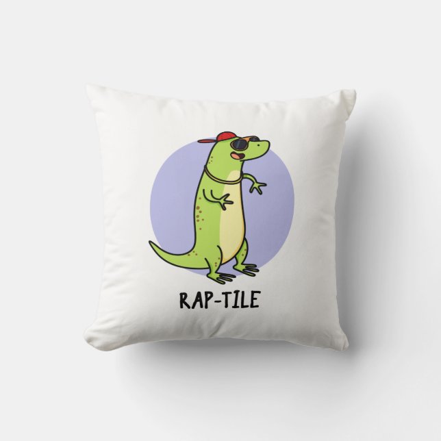 Rap-tile Funny Reptile Lizard Pun Kudde (Framsida)
