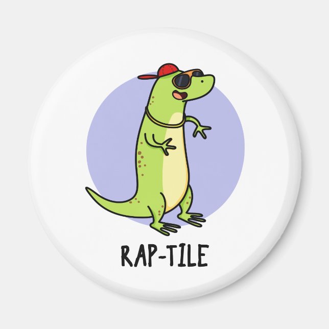 Rap-tile Funny Reptile Lizard Pun Magnet (Framsidan)