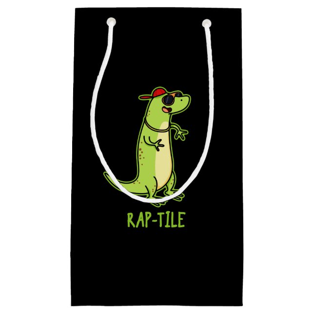 Rap-tile Funny Reptile Lizard Pun Mörk BG (Framsidan)