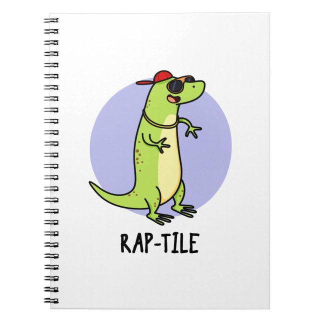 Rap-tile Roligt Reptil Ödla Puns  Anteckningsbok (Framsidan)