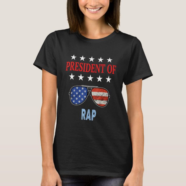 Rap-tillbehör, USA flagga Rap-sätning T Shirt (Framsida)
