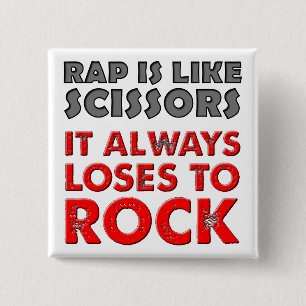 Rap Versus Rock Paper Scissors Rolig Knapp Märke