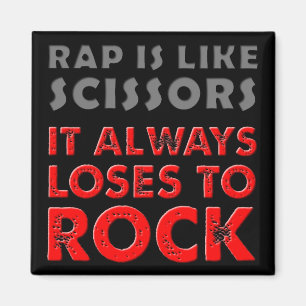 Rap Versus Rock Pappersstenskissors Kylskåpsmagnet
