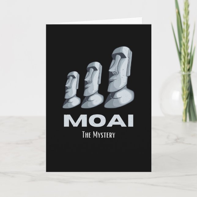 Rapa Nui Moai Påsköstatyer Huvuden Mysterium Kort (Framsida)